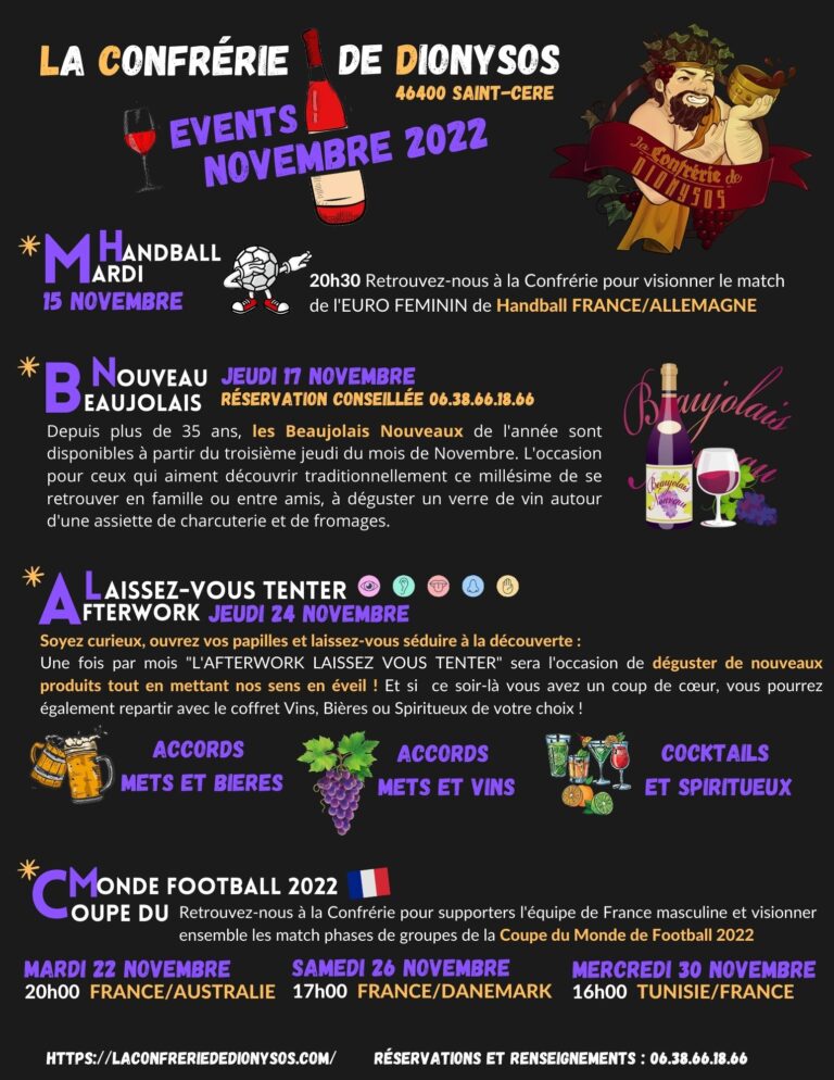 Programme événements Novembre 2022